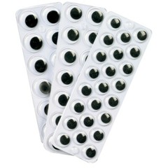 Peel & Stick Wiggle Eyes on Sheets, Black, Assorted Sizes, 60 Pieces