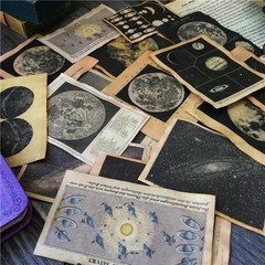 Coffee Stained moon themed ephemera pack coffee stain theme nature moon planet n