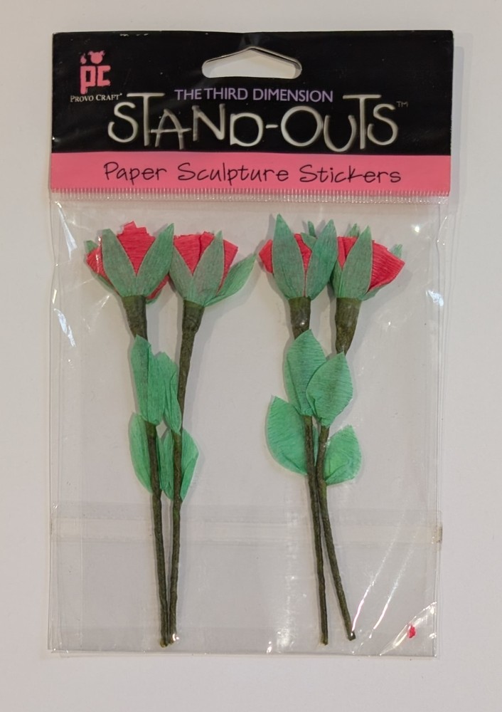 Red Roses Flowers Scrapbooking Stickers By Provo Crafts Stand-Outs