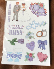 KEEPSAKE ESSENTIALS STICKERS WEDDING BRIDE GROOM BELLS LOVE HEARTS