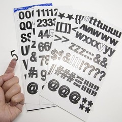 Versatile 346-Pack Peel-and-Stick Black Alphabet & Number Stickers for All Ages