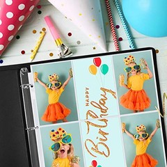 Dunwell 12×12 Scrapbook Page Protectors 4×6 Photo Sleeves 25-Pack 3-Ring Binder