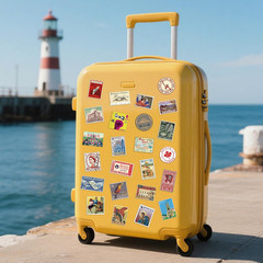 Vintage Travel Stamp Stickers, Retro World Journaling Postage Sticker for Planne