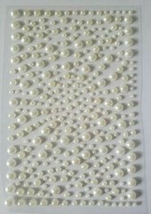 CraftbuddyUS 325 Self Adhesive White Pearl Diamante Stick On Rhinestone Gems