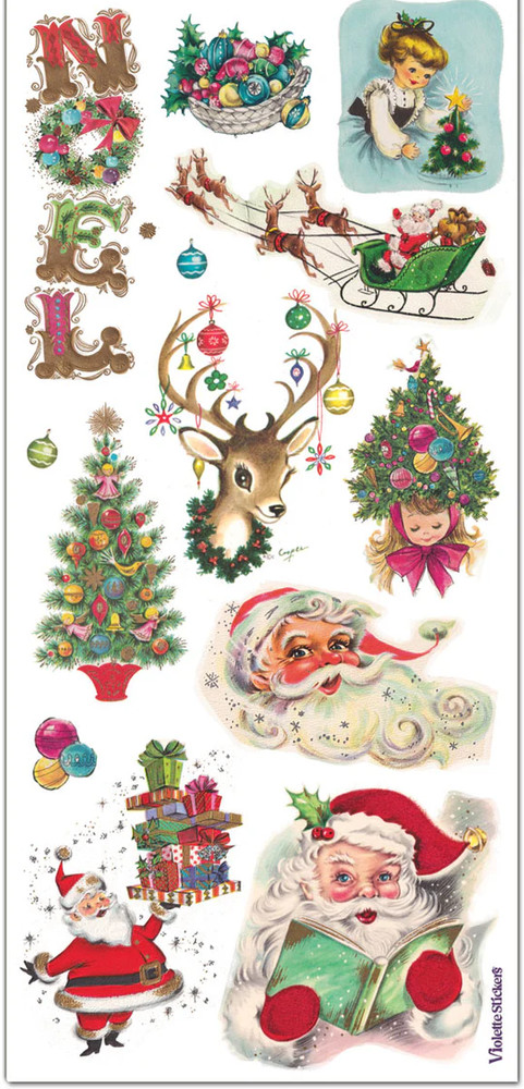 Violette Stickers Tinsel Christmas Santa Trees Crafts Planner Supply Scrapbook