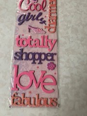 K&COMPANY CHIPBOARD ADHESIVE SPARKLY SWEET GIRLY WORDS 10PCS