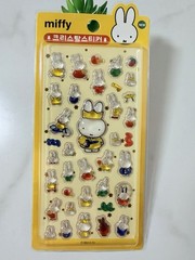MIFFY Deco Stickers PVC Clear Stickers (3) & 3D Crystal stickers (1) Rare New