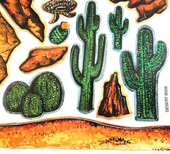 Not So Cute Desert Saguaro Cactus Sticker Sheet 12″ Rare 2000 Vintage Arizona