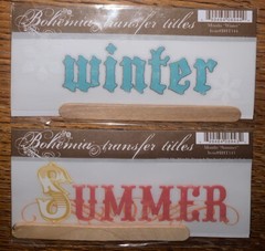 Lot Of 2 My Minds Eye BOHEMIA RUB ON TRANSFERS Seasons TITLE ~ Winter ~ Summer ~