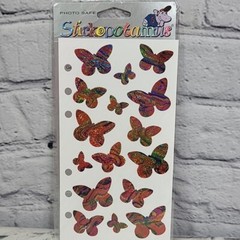 Scrapbooking Stickers Butterfly Prism Multicolor Lot Of 3 Craft Embellishments