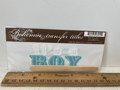 My Mind’s Eye Bohemia Rub On Transfer Titles Scrapbook Craft «It’s A Boy”