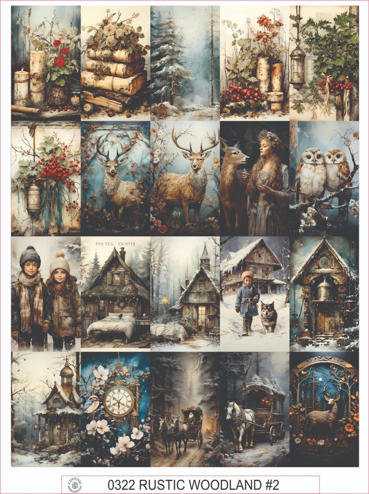 RUSTIC WOODLAND #2 – COMPLETE SHEET OF 20 STICKERS