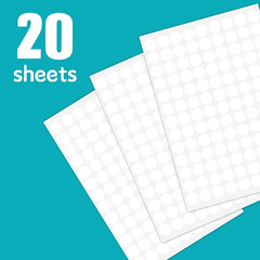 2340 PCS White Circle Dot Stickers 1/2″ Round Yard Garage Sale Price Stickers Co