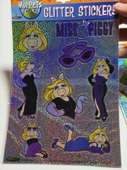 The Muppets Glitter Stickers 2 Sheets Kermit The Frog Miss PiggyNOS
