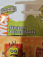 Vintage Nickelodeon SpongeBob Squarepants Stickers 2 Sheets Sealed