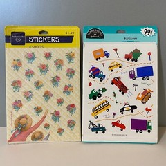 Vintage Hallmark Stickers Flowers Vehicles