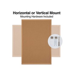 Staples Cork Bulletin Board, 3 x 2 Feet, Oak Frame, Vertical or Horizontal Mo…
