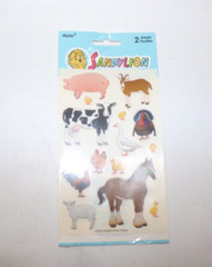 Sandylion FARM ANIMALS cow horse goat pig duck sheep Stickers Vintage Rare 2001