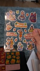 Vintage Amscan Stickers Thanksgiving Fall Leaves Leaf Harvest Lot Of 4 Sheets