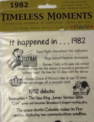 IT HAPPENED IN 1982 Timeless Moments mylar Stickers(5”x12”) Years•Card Making•