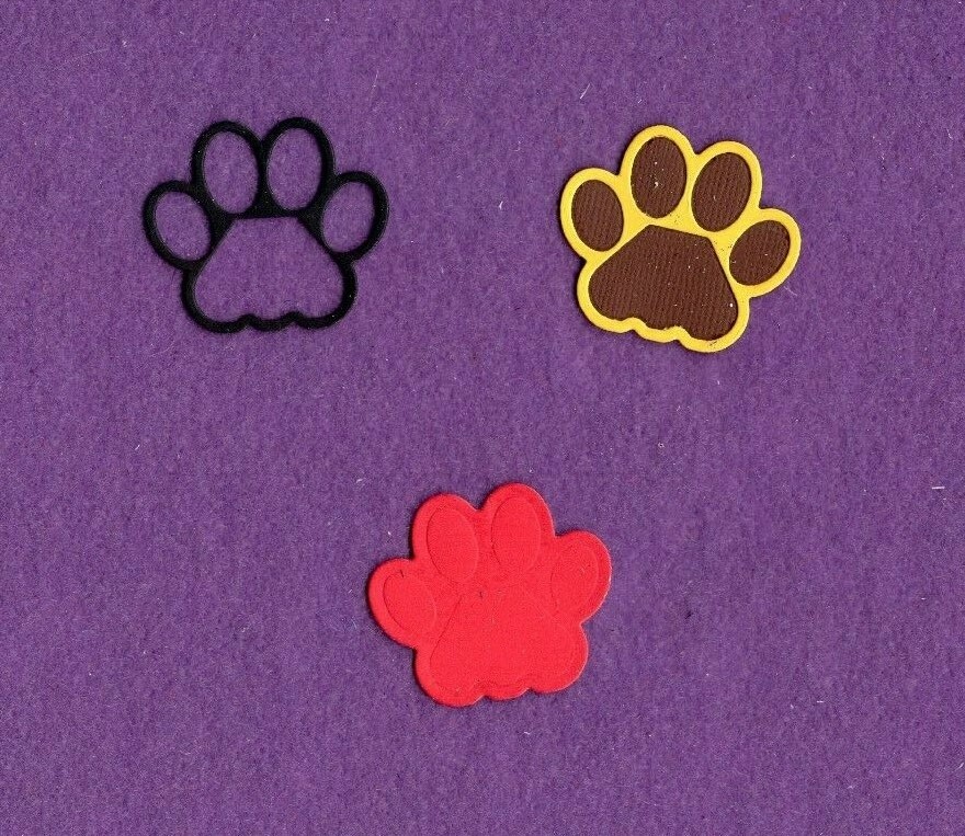 PAW PRINT # 3 with background Dog die cuts scrapbook cards