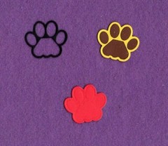 PAW PRINT # 3 with background Dog die cuts scrapbook cards