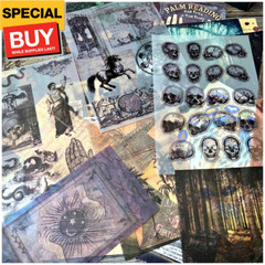 Dark Academia Junk Journal Supplies, Vintage Skull Decoupage Paper for Scrapbook