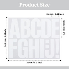 3 Inch Letter Stickers, 138 Pieces Self Adhesive Alphabet Number Sticker for Mai