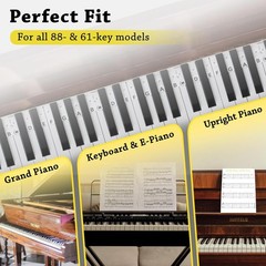 Essential 88-Key Piano Stickers – Reusable, Gift Box Included for All Ages