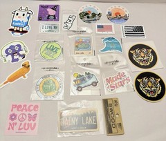 Vintage Sticker Decal Lot Rare Weiner Dog NY Boston Groovy Tiger NY Boston NH