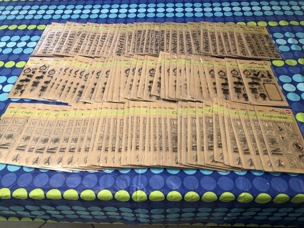 Huge wholesale Lot-108 Packages Crafters Square Scrapbook Sticker Clear Stamps