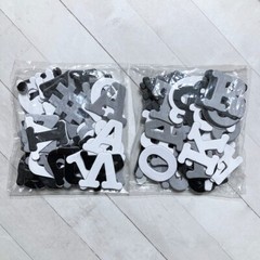 Chipboard Alphabet Letters Dimensional Scrapbook Embellishment Black White Grey