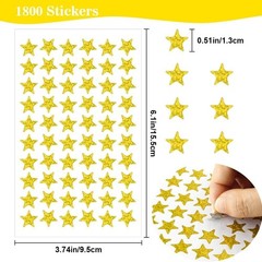 Holographic Gold Star Stickers 1800 PCS 30 Sheets Foil Stars for Kids Reward