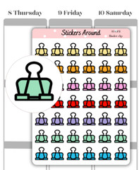 Binder Clip Icon Planner Sticker, Calendar and Bullet Journal Sticker