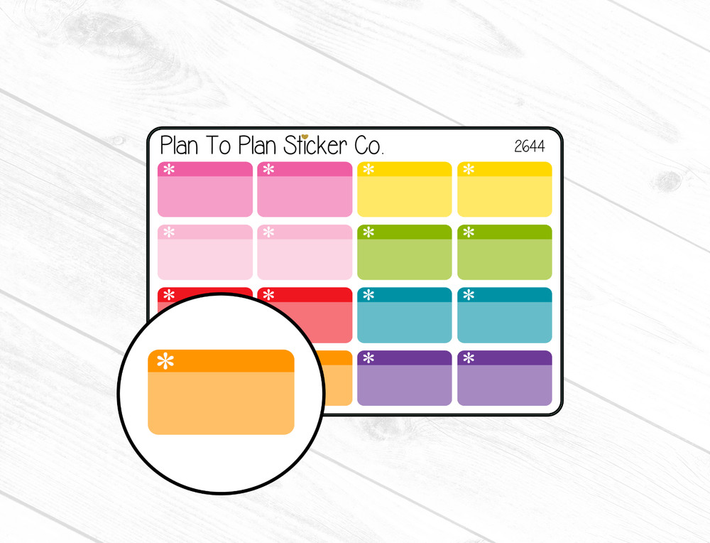2644~~Tinted 1/2 Box with Asterisk Planner Stickers.