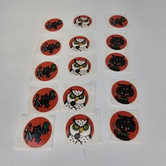 Vintage Eureka Halloween Scratch & Sniff Stickers Bat Cat Owl Loose Mixed Lot