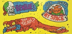 Vintage Post-it Removable Stickers School Locker Bedroom Door Beware Disturb