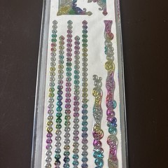 Vtg Rainbow Foil Metallic Border Stickers 90s Corners Mark Enterprises