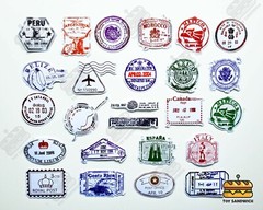 50 pcs «Arrival Stamps» Sticker Pack Passport Luggage Travel Transparent Decals