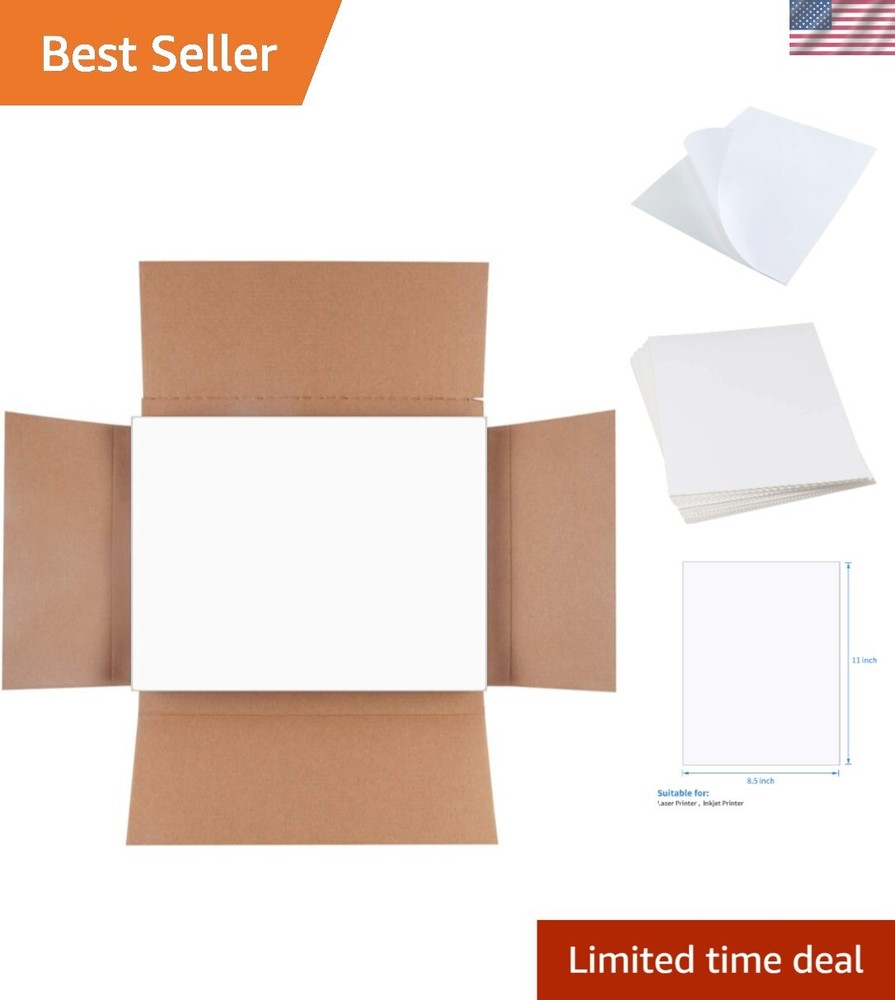Versatile 8-1/2″ x 11″ Self-Adhesive White Labels – 500 Sheets for Easy Printing