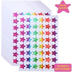 1440 Pcs Star Stickers, 0.6″ Holographic Rainbow Small Star, Colorful
