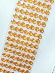 CraftbuddyUS 112 pcs x12mm(16 Stripes)Self Adh Pointed Round Gems,Color-AB GOLD