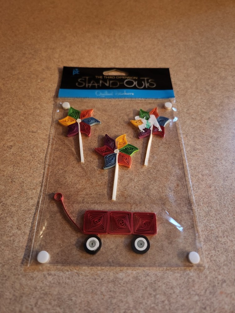 Provo Craft Stand-Outs~Wagon & Pinwheels~Quilled Stickers