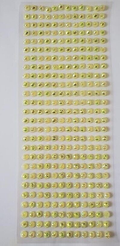 CraftbuddyUS 312pcs 6mm, 26 ABYellow Pointed Self Adhesive Strips Gem Craft DIY