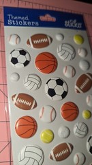 Sticko Stickers Sports Balls Baseball Soccer Football Golf Tennis New In pack