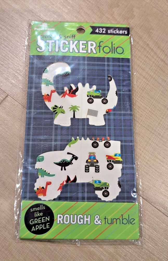 Paper House Scratch & Sniff Sticker Folio Rough &Tumble 432 Stickers Green Apple