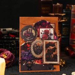 Gothic Dark Lace Paper Stickers 20Pcs Junk Journals Planner Decorative Collage
