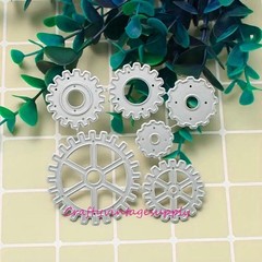 Steampunk gears wheels metal craft stencil die cut hair bowknot bow paper
