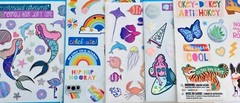 10 Sticker sheets Rainbow Fantasy Stars Smiley Face Hearts Butterflies Flowers