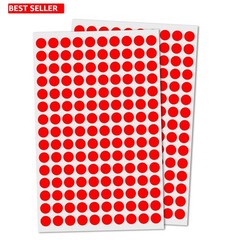 Bulk 3000 Pack of Red Round Dot Stickers – 0.375″ Labels for Easy Organization